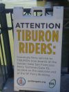 Tiburon rider sign