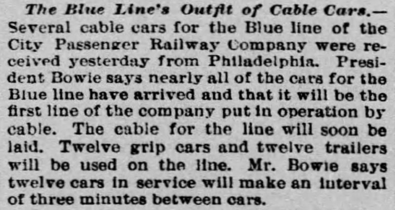 cars for the Blue Line