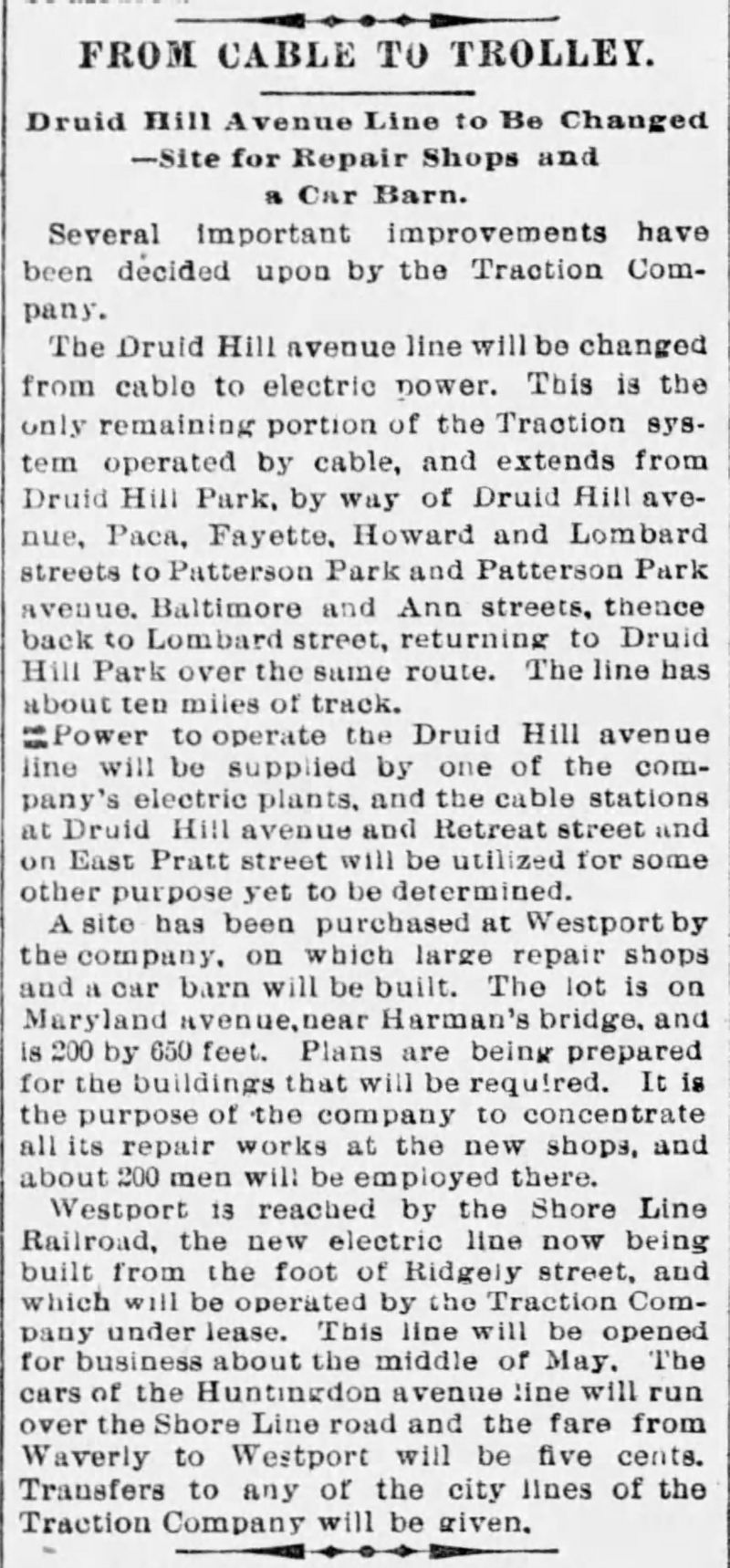 Druid Hill line to convert