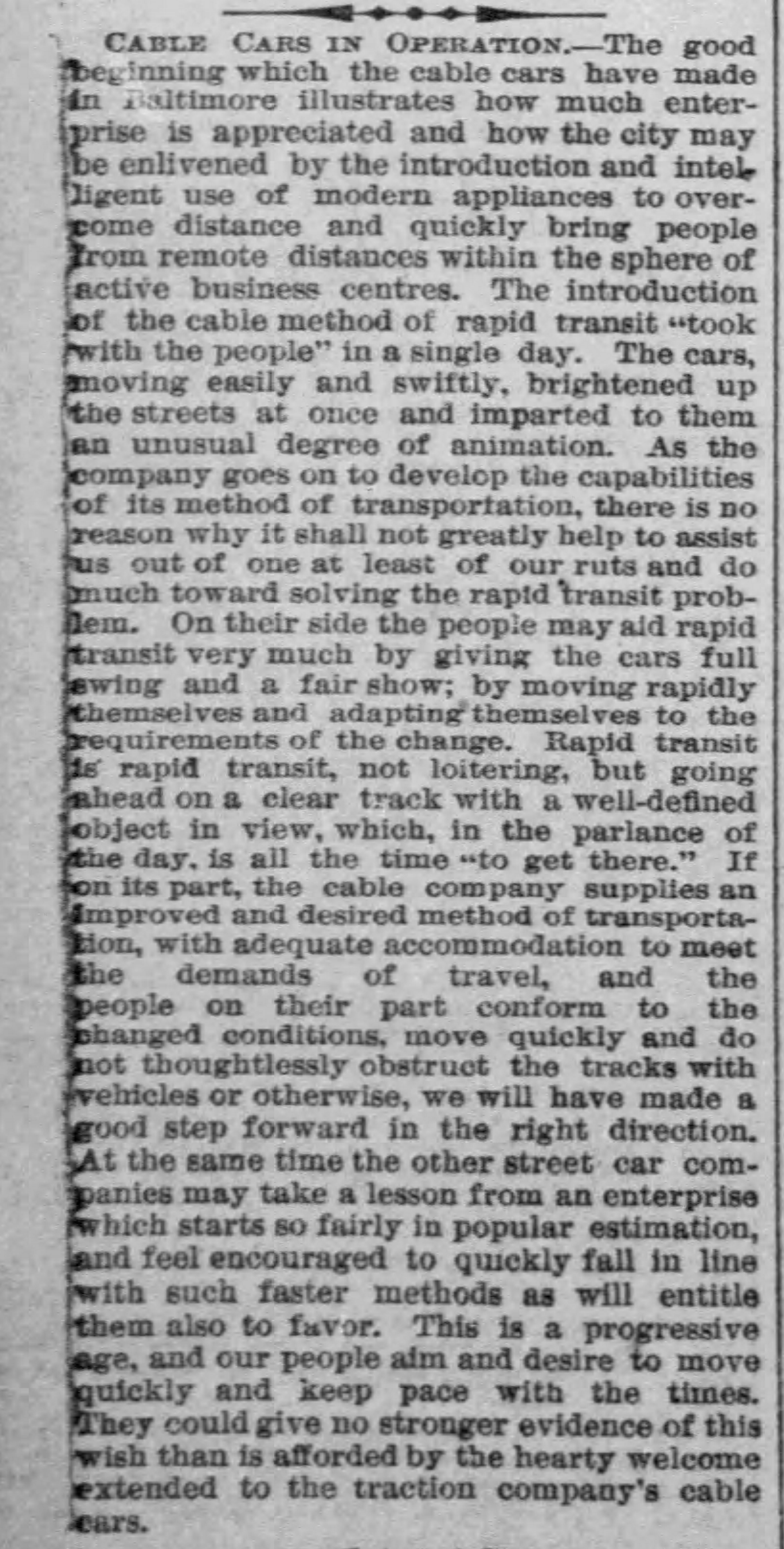 Cable Cars in Operation