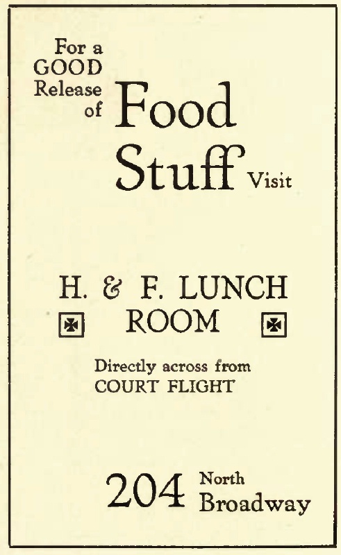 Court Flight lunch room ad
