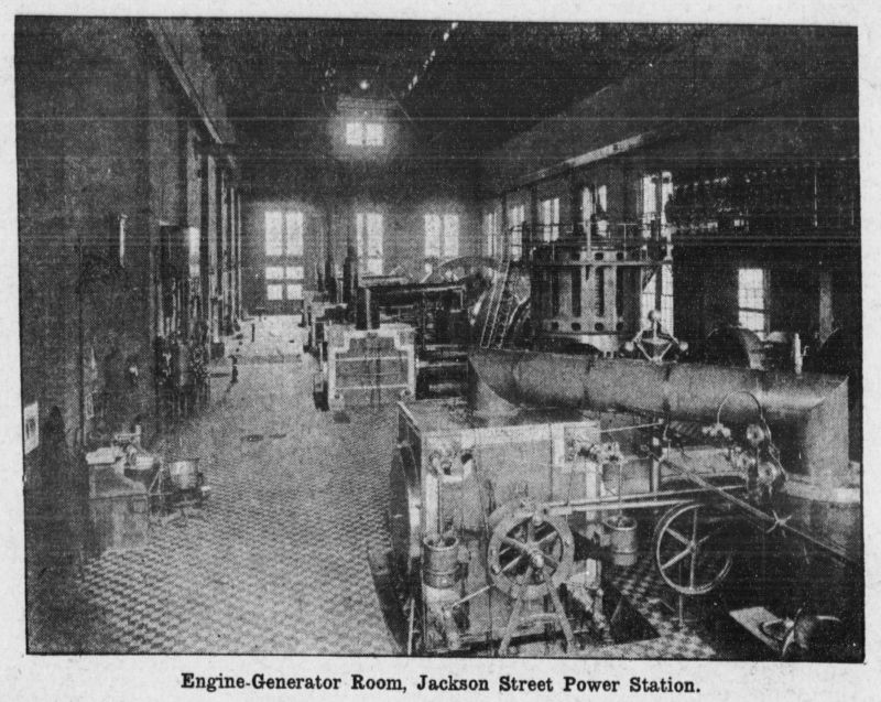 engine-generator room, jackson street power station