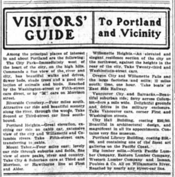 Portland visitors guide