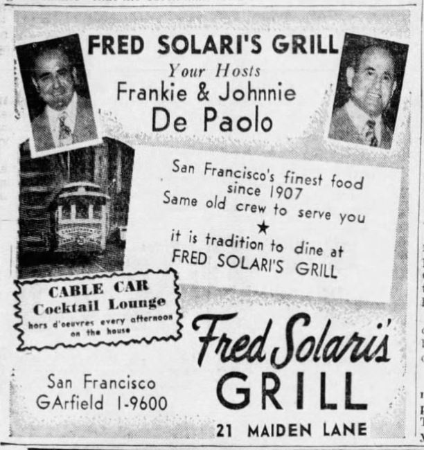 Solari's Cable Car Room, 19500309