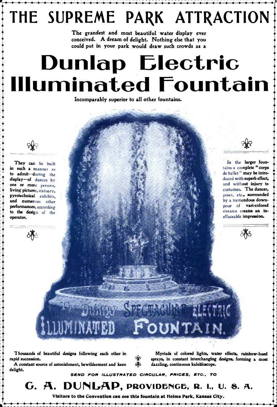 dunlap electric illuminated fountain ad