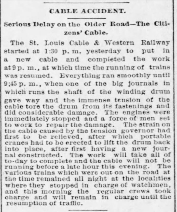 St Louis Cable and Western Ry accident