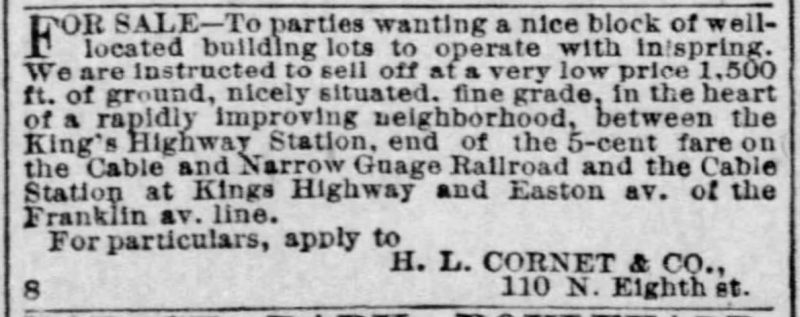 St Louis Cable and Western Ry want ad