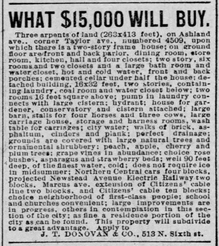 St Louis Citizens Ry want ad