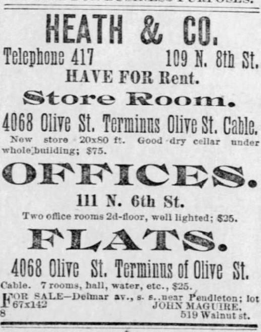 St Louis Missouri RR real estate ad