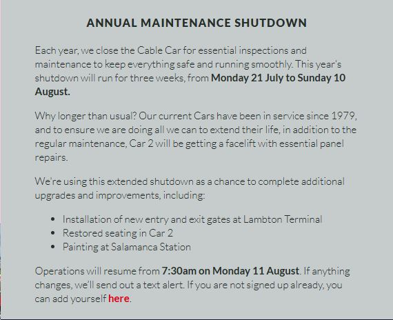 Closed for maintenance 2025/2