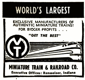 1948 Miniature Train Ad