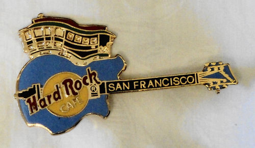 Hard Rock Cable Car and Guitar Pin