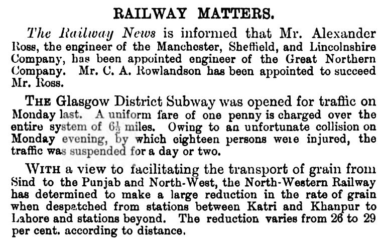 Glasgow District Subway -- Opening Day=