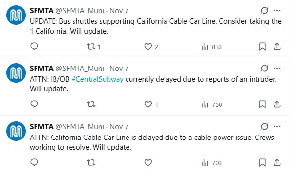 SFMTA Cal cable power problem