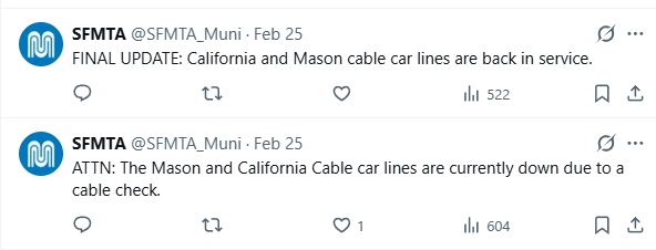 SFMTA Powell/Mason and Cal cable check