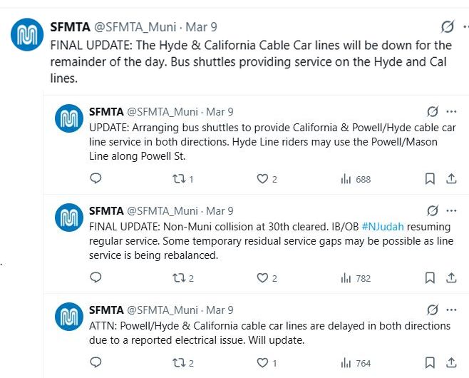 SFMTA electrical issues