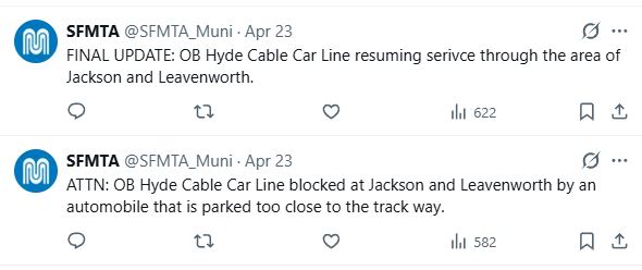 SFMTA Powell-Hyde cars delayed by auto